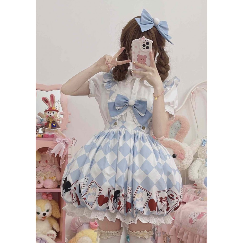 Alice Bunny Sweet Lolita 5pc Set Bubble Dress JSK Outfit (GG01)